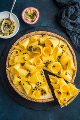 mango and passion fruit cheesecake