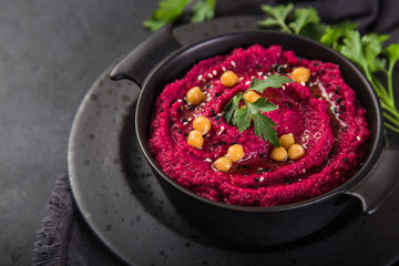 healthy homemade beetroot hummus