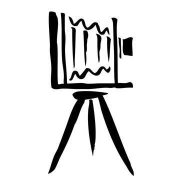 Large format camera hand drawn