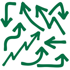 set of grunge arrow hand drawn