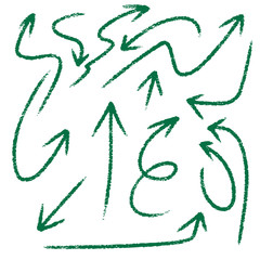 set of grunge arrow hand drawn