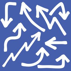 set of grunge arrow hand drawn