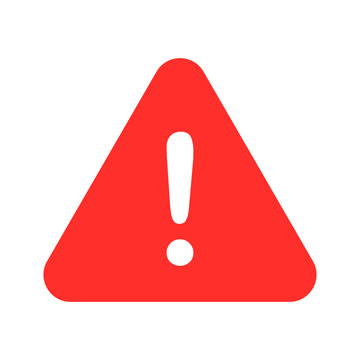 caution,exclamation mark sign red white color vector