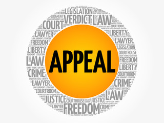 Appeal word cloud collage, law concept background