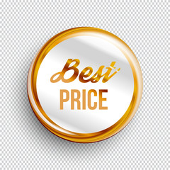 Best price circle banner on transparent background. Vector illustration.