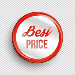 Best price circle banner on transparent background. Vector illustration.