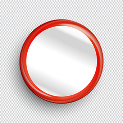 Empty circle banner or button on transparent background. Vector illustration.