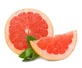 grapefruit isolated on white background with clipping path