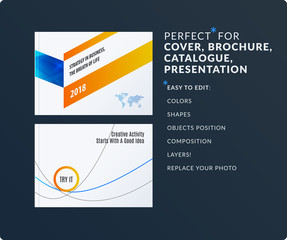 Presentation. Abstract vector set of modern horizontal templates with arrows diagonal shapes for business, teamwork