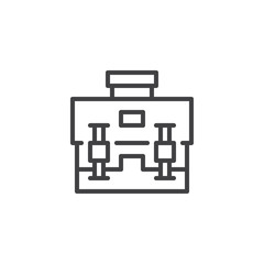 Briefcase outline icon. linear style sign for mobile concept and web design. Portfolio simple line vector icon. Symbol, logo illustration. Pixel perfect vector graphics