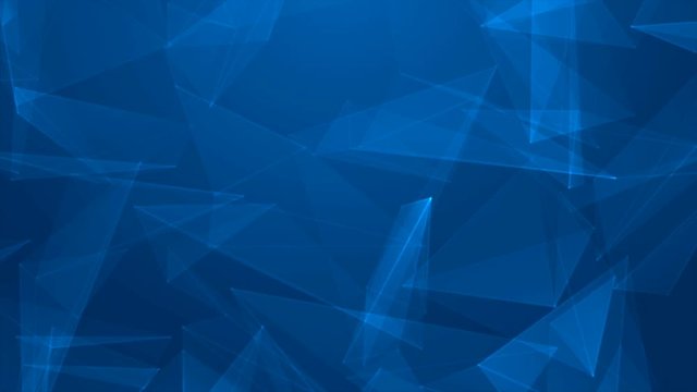 Abstract cg low polygonal surface. Geometric lowpoly Blue triangles motion background. 