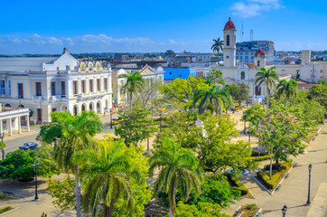aerial view of the city of Santiago, Cuba