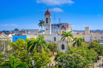 aerial view of the city of Santiago, Cuba