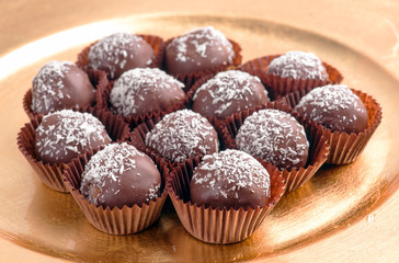 chocolates and grated coconut