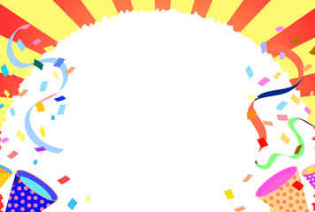 うさちゃんCelebration background with crackers 1誕生日