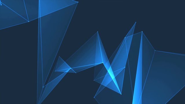 Abstract cg low polygonal surface. Geometric lowpoly Blue triangles motion background. 