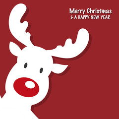 white Reindeer on a red background