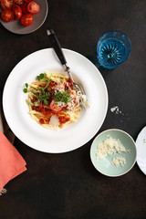 Fresh pasta with cheese