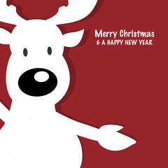 white Reindeer on a red background