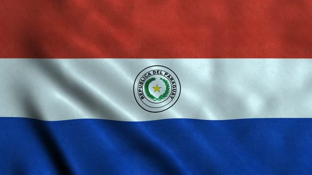 4K Seamless Loopable Flag of Paraguay