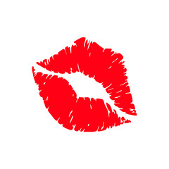 Print of lips kiss vector background