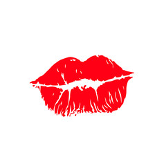 Print of lips kiss vector background