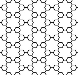 Seamless simple geometric pattern hexagonal stars