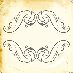 Vector baroque of vintage elements for design. 
