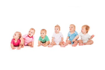 Group of six babies