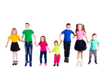 Fototapeta premium Funny jumping kids isolated