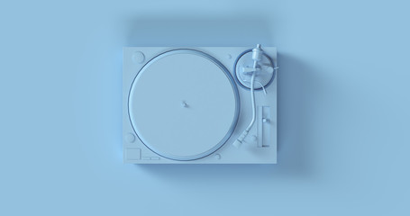 Blue Record Player Turntable 3d illustration	