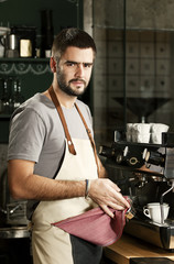Barista preparing espresso