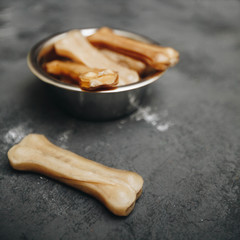 Dry pet food in bowl