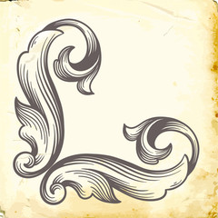 Vector baroque of vintage elements for design. 