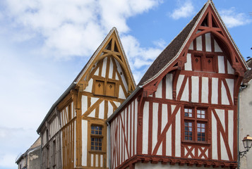 Noyers sur Serein, Maisons à colombages, monument historique, Yonne, Bourgogne, France