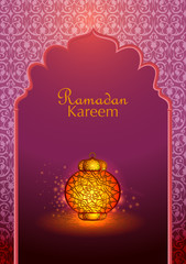 Illuminated lamp for Ramadan Kareem Greetings for Ramadan background