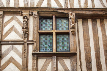 Fototapeta na wymiar Noyers sur Serein, Maisons à colombages, monument historique, Yonne, Bourgogne, France
