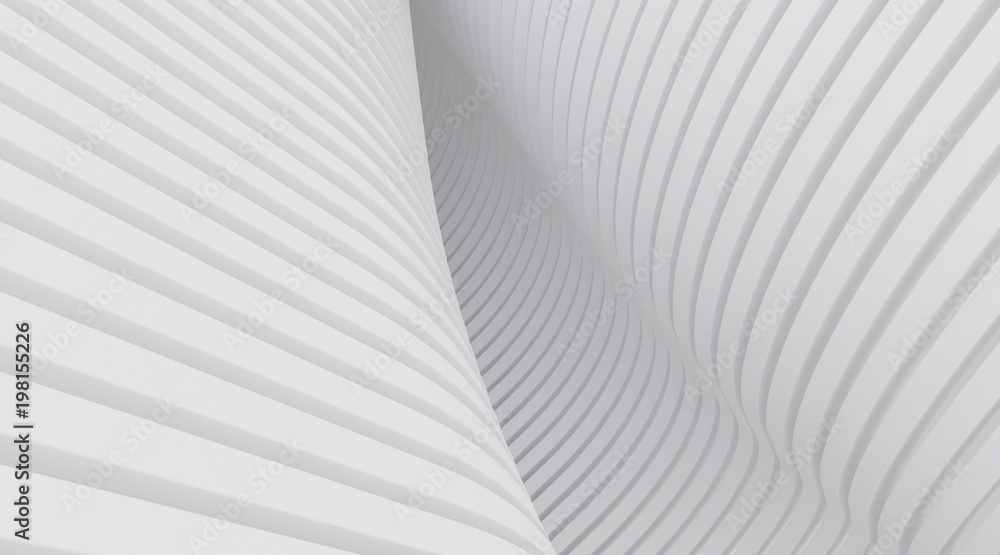 Poster Abstract of white architectural pattern,Concept of future facade design on architecture,3d rendering