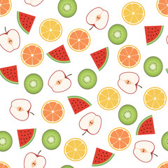 Seamless fruit pattern. Vector illustration