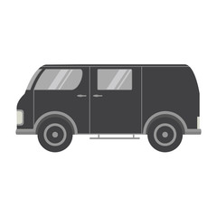  Vector flat with the image of the tourist van car.Flat a retro a vehicle  for travel. Vintage bus. An element for design of the website of travel, delivery of goods, an infographics element. 
