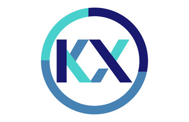 KX Global Blue Ribbon letter Logo