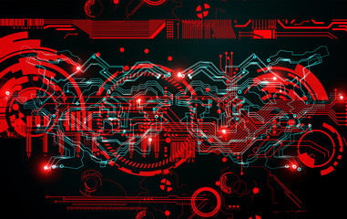 Abstract futuristic cyber technology background. Sci-fi circuit design. Hi tech technology. Cyber punk backdrop