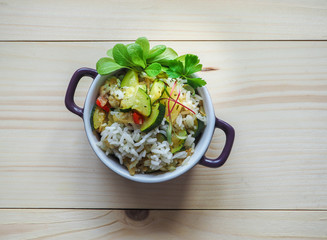 Risotto with zucchini. Simple vegetarian food.

