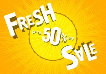Fresh sale of 50 percent. poster