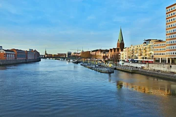 Abwaschbare Fototapete Stadt am Wasser Deutschland-Bremen und Weser