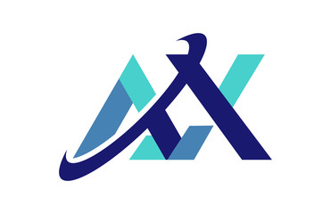 AX Ellipse Swoosh Ribbon Letter Logo