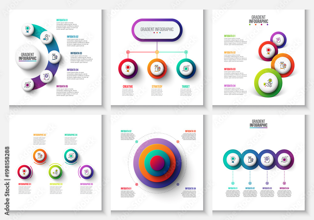 Poster vector gradient infographic and marketing elements. can be used for presentation, diagrams, annual r