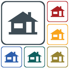 Home icon, house silhouette