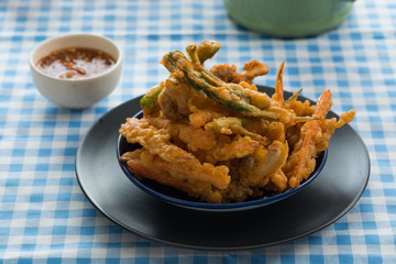 Vegetable fritters with cabbage and carrots