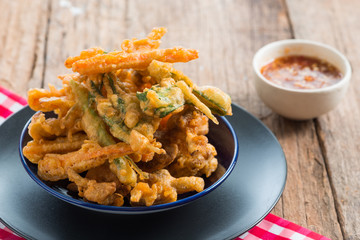 Vegetable fritters with cabbage and carrots